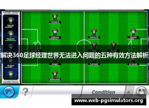 解决360足球经理世界无法进入问题的五种有效方法解析 解决360足球经理世界无法进入问题的五种有效方法解析