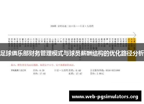 足球俱乐部财务管理模式与球员薪酬结构的优化路径分析